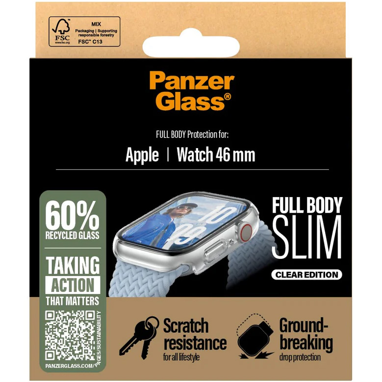 Etui z osłoną ekranu PanzerGlass Snappie Full Body Slim do Apple Watch 11 (46 mm)<br />Apple Watch 10 (46 mm), przezroczyste